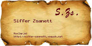 Siffer Zsanett névjegykártya